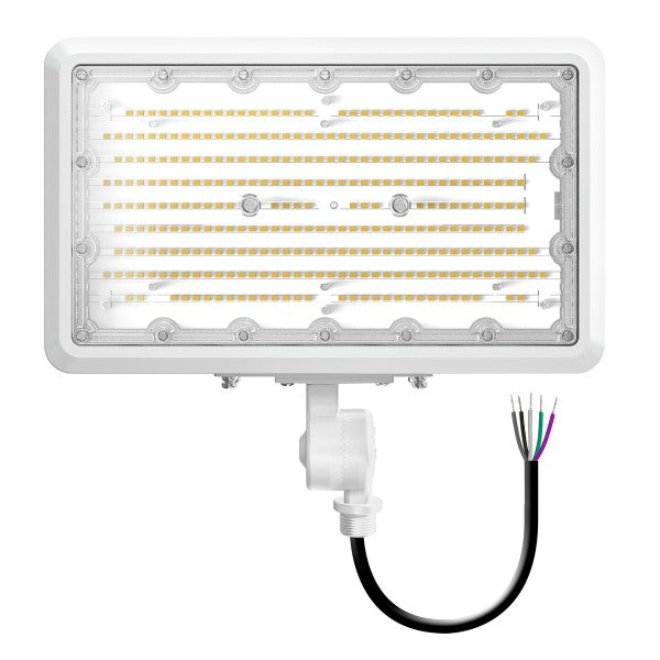60/80/100W Tri-Power Tri-Color Knuckle Mount LED Flood Light w/ Photocell - Envision LED