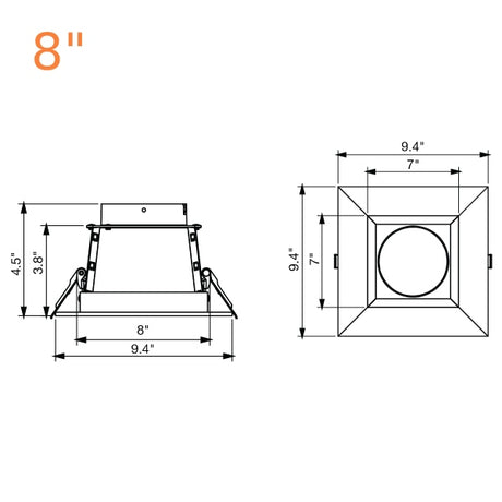 4-8" 10/12/20W Multi-Wattage 5CCT Square Commercial Downlight - Envision LED