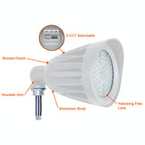 25W Tri-Color Knuckle Mount Bullet LED Flood Light - Envision LED