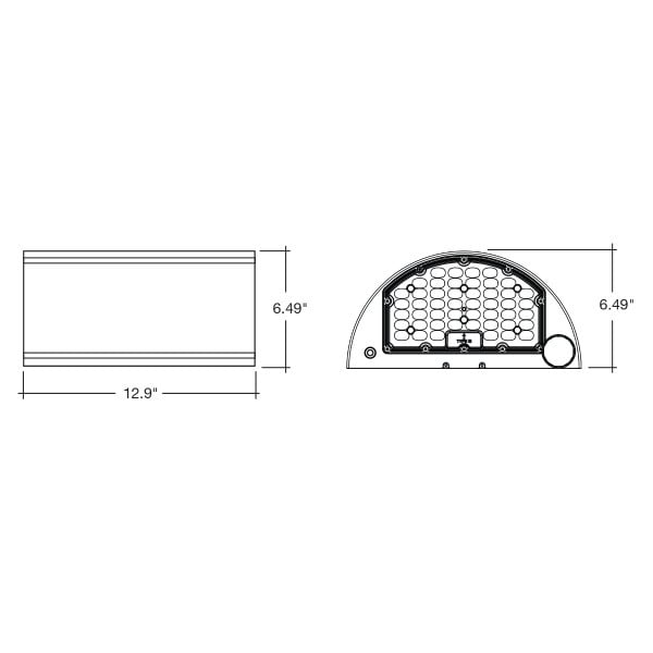 48/64/80W Tri-Color Semi-Circle Up/Down Wall Pack - Envision LED