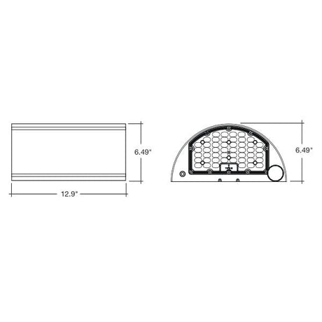 48/64/80W Tri-Color Semi-Circle Up/Down Wall Pack - Envision LED