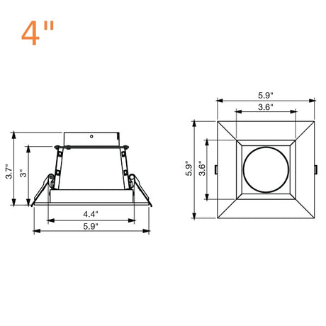 4-8" 10/12/20W Multi-Wattage 5CCT Square Commercial Downlight - Envision LED
