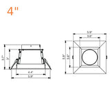 4-8" 20/24/30W Multi-Wattage 5CCT Square Commercial Downlight - Envision LED