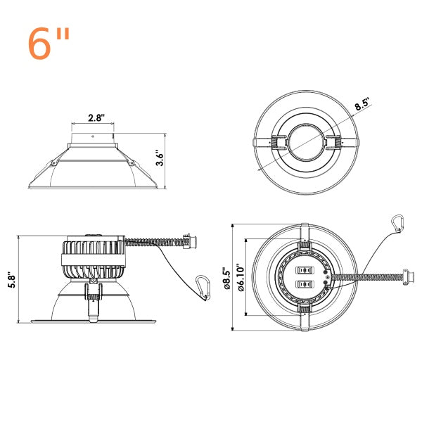 4-8" 20/24/30W Multi-Wattage 5CCT Round Commercial Downlight - Envision LED