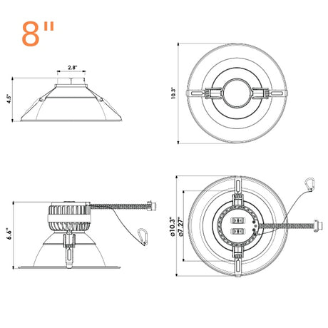 4-8" 20/24/30W Multi-Wattage 5CCT Round Commercial Downlight - Envision LED