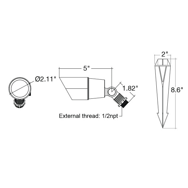 Economy MR16 Modern Bullet Landscape Up Light - Envision LED
