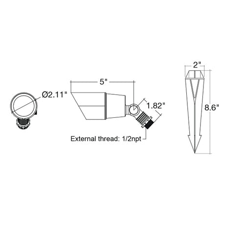 Economy MR16 Modern Bullet Landscape Up Light - Envision LED