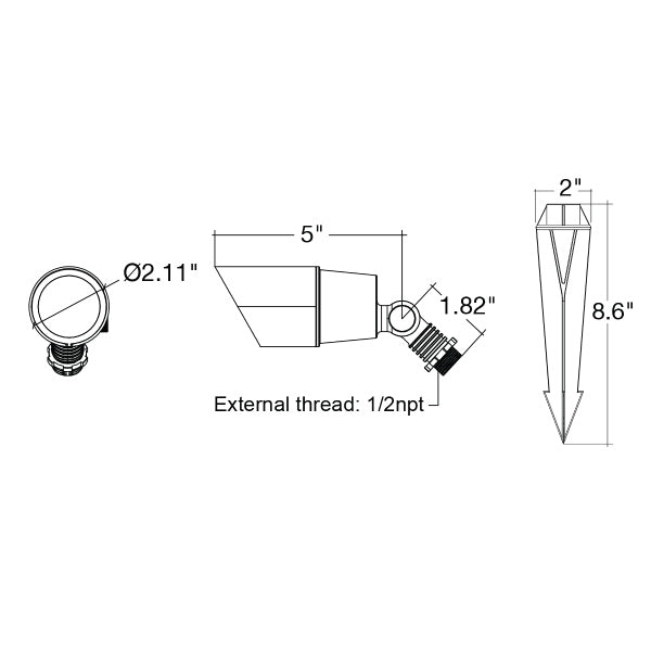 Solid Brass MR16 Modern Architectural Up Light - Envision LED