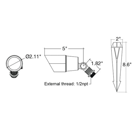 Solid Brass MR16 Modern Architectural Up Light - Envision LED