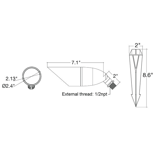 Solid Brass MR16 Cowlick Architectural Up Light - Envision LED