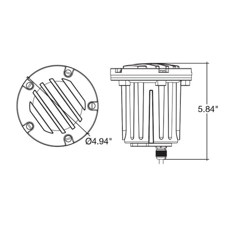 Solid Brass In-Ground Ribbed Lens Well Light - Envision LED