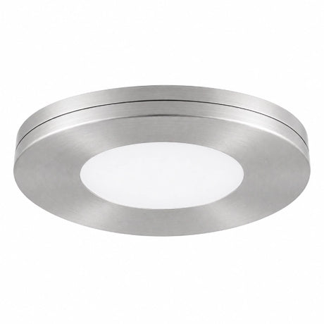 Silver slim puck under cabinet lighting providing clean and modern illumination