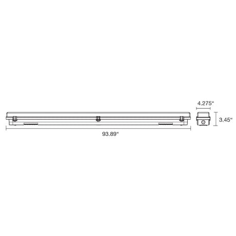 60/80/100W 8’ Multi-Color 3-Power LED Vapor Light Fixture - Envision LED