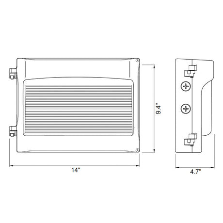 60/80/100W Tri-Color Semi-Circle Wall Pack - Envision LED