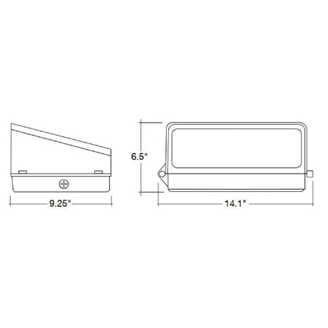 16/32/48/64/80W Tri-Color Cut Off Wall Pack w/ Photocell - Envision LED