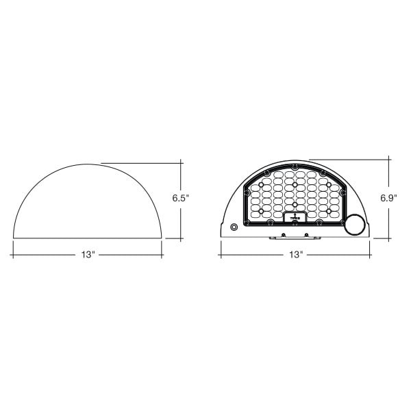 48/64/80W Tri-Color Semi-Circle Wall Pack w/ Photocell - Envision LED