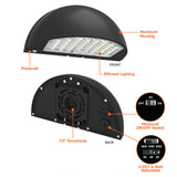 48/64/80W Tri-Color Semi-Circle Wall Pack w/ Photocell - Envision LED