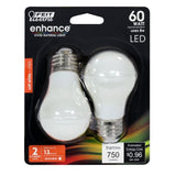 A15 8W Frosted Dimmable LED Bulb 2PK - Feit