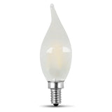3.3W Frosted Flame Tip Candelabra 2 Pack 2700K - Feit