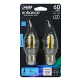 5.5W Flame Tip Candelabra E26 2 Pack - Feit