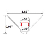 9/16" Corner Surface Mud-in Aluminum Channel - Jinno Lighting