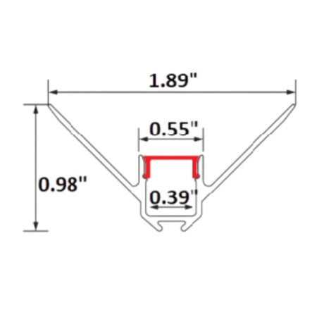 9/16" Corner Surface Mud-in Aluminum Channel - Jinno Lighting