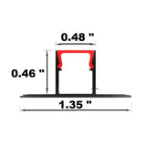 1/2" Slim Surface Mud-in Aluminum Channel - Jinno Lighting