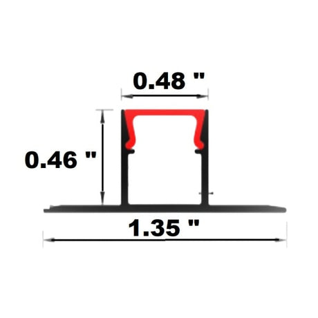 1/2" Slim Surface Mud-in Aluminum Channel - Jinno Lighting