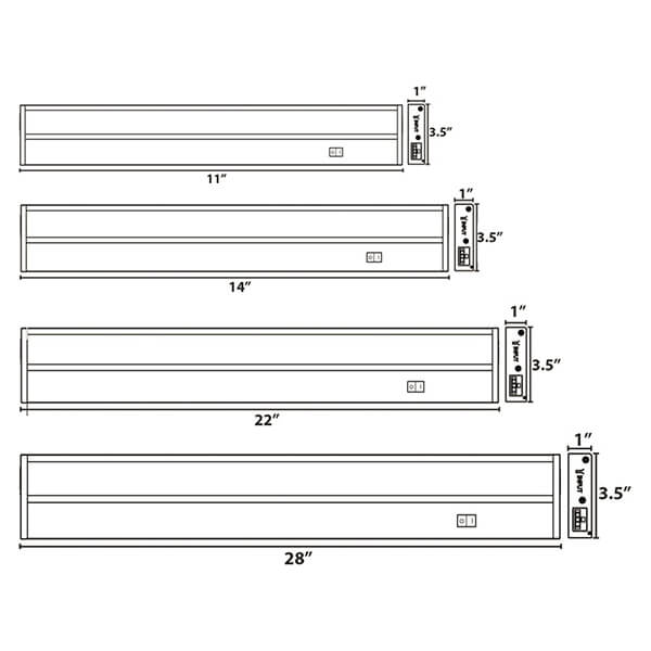 LED Dimmable Under cabinet Light 1 inch thin
