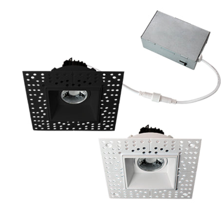 3 inch square trimless adjustable mud-in recessed lights providing flexible installation