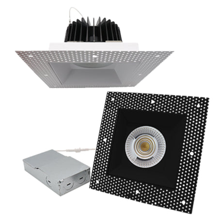 6 inch square trimless mud-in recessed LED lights offering versatile installation solutions