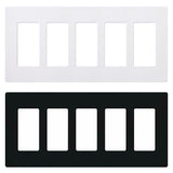 5 Gang Claro Wall Plate - Lutron