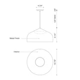 17" Spun Metal Shade LED Pendant Light - Kuzco Lighting