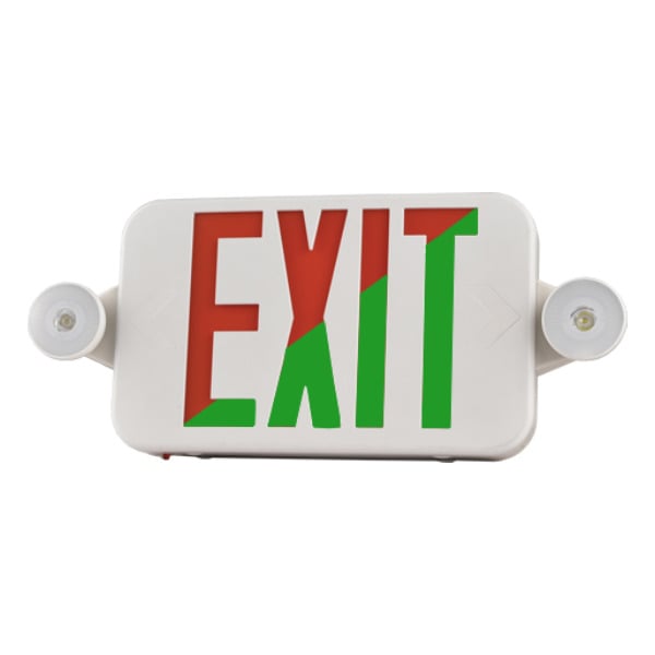 Red/Green Two Color Slim Combo Emergency LED Exit Sign - Portor Lighting