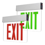 Single Face Clear Glass LED Exit Sign w/ Battery Back up - Portor Lighting