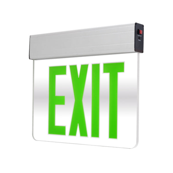 Double Face Mirror Glass LED Exit Sign w/ Battery Back up - Portor Lighting
