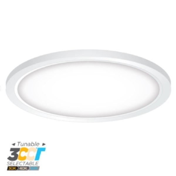 22W 12" Tri-Color Round Surface Mount Light - Portor Lighting