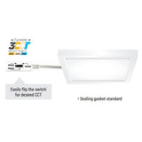15W 7" Tri-Color Square Surface Mount Light - Portor Lighting