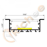 3 13/16" Wide Flush Mount Aluminum Channel - Richee Lighting