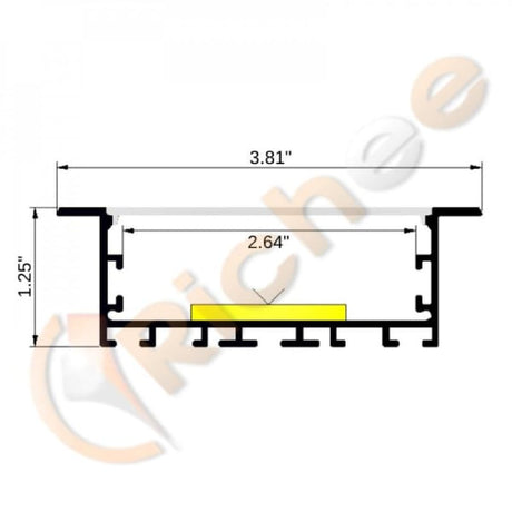 3 13/16" Wide Flush Mount Aluminum Channel - Richee Lighting