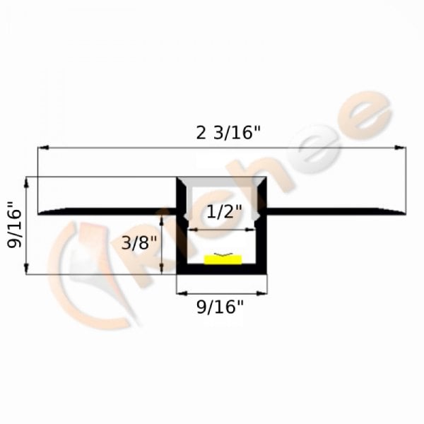 9/16" Slim Mud-in Aluminum Channel - Richee Lighting