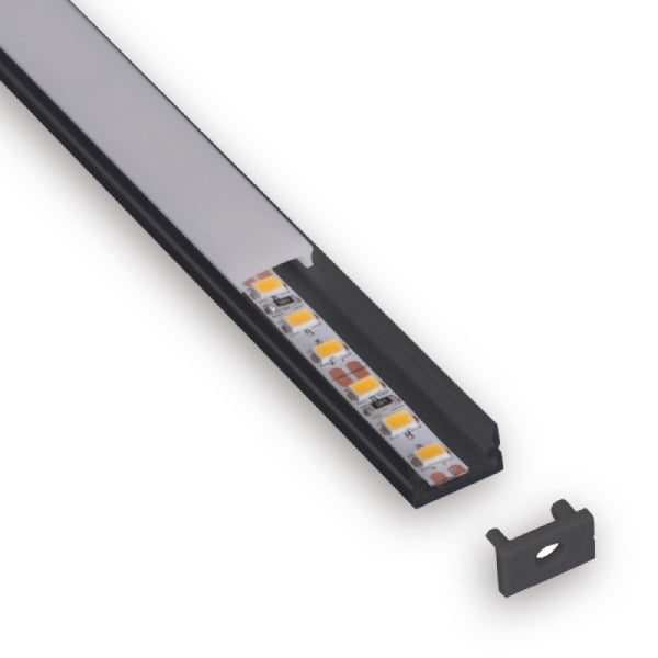 1/2" Slim Mini Black Aluminum Channel - Richee Lighting