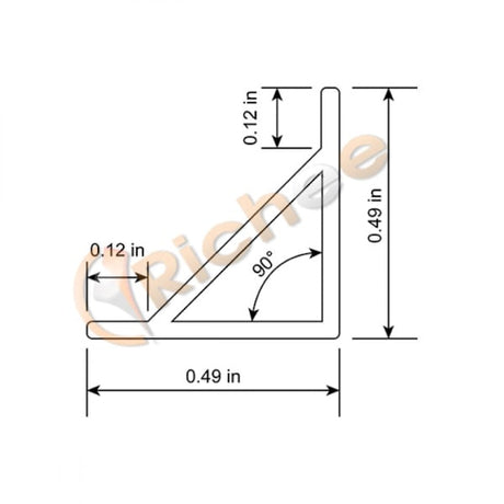 1/2" Simple Angled Aluminum Channel - Richee Lighting