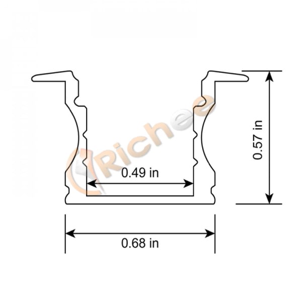 1" Recessed Curve Aluminum Channel - Richee Lighting