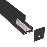 1" Black Lens Milky Square Top Aluminum Channel - Richee Lighting