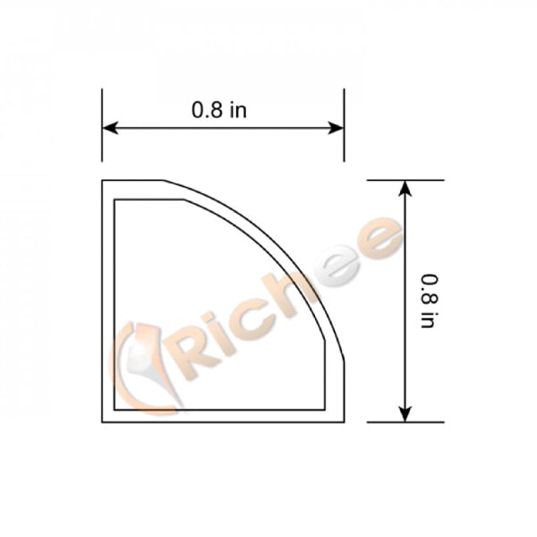 13/16" Angled Milky Aluminum Channel - Richee Lighting