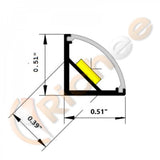 1/2" Milky Angle Aluminum Channel - Richee Lighting