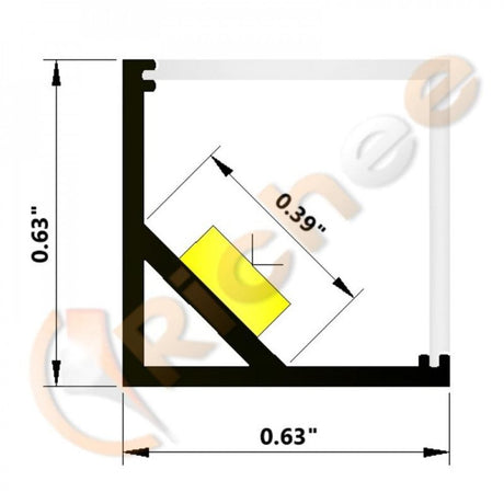 5/8" Milky Square Top Angle Aluminum Channel - Richee Lighting