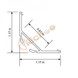 1 3/16" Big Full Cover Angled Aluminum Channel - Richee Lighting