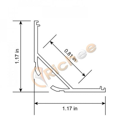 1 3/16" Big Full Cover Angled Aluminum Channel - Richee Lighting